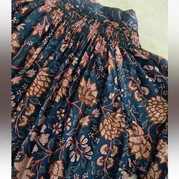 NAT Natalie Martin Size Medium Lola Blue Floral Blouse Bohemian Boho - Picture 7 of 9